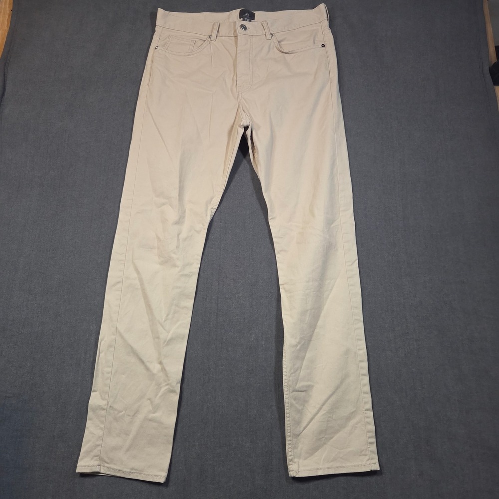 H&M Slim Fit Pants Mens 31x32 Tan Khaki Stretch Chino 1074402 0